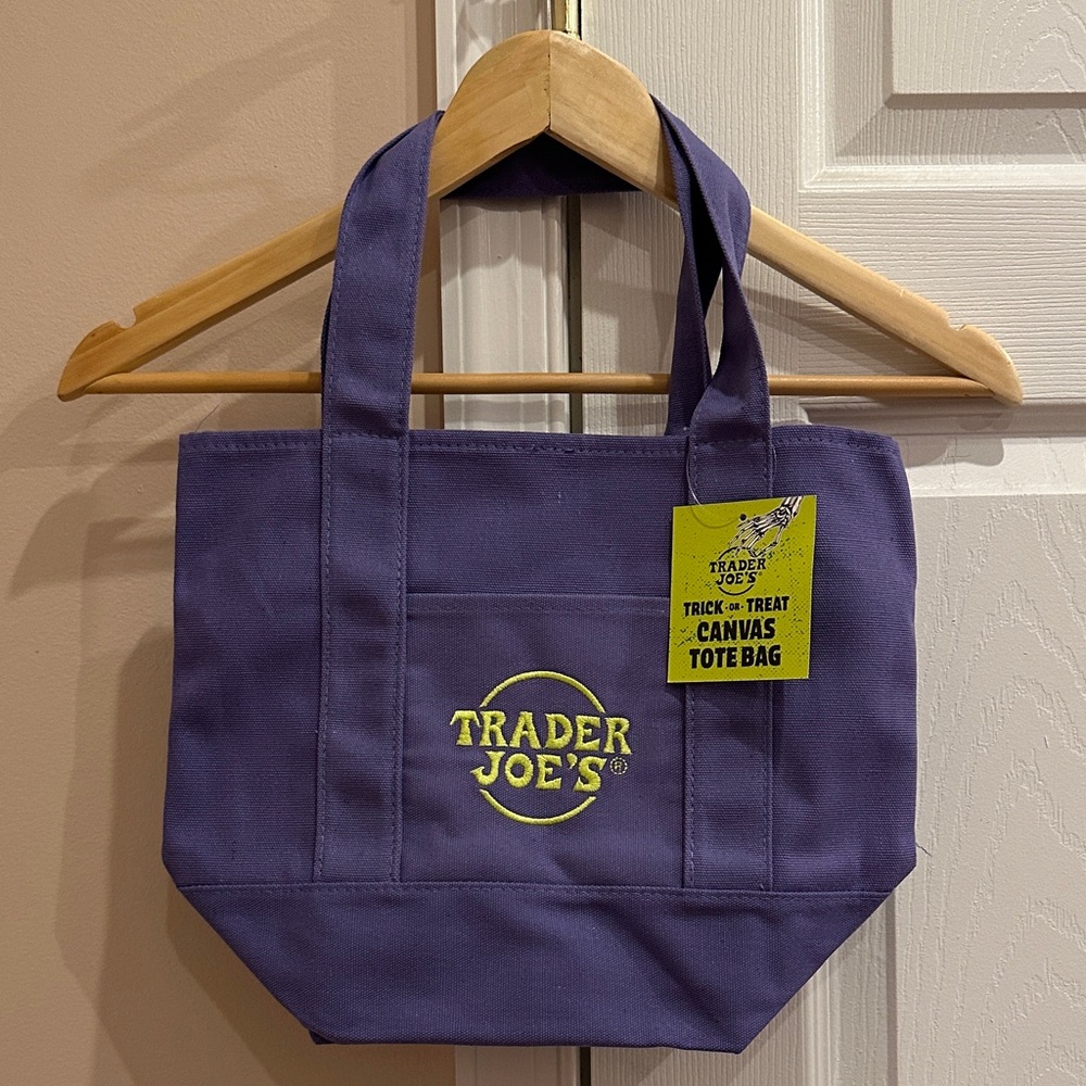 Trader Joe's Purple Mini Canvas Tote Bag